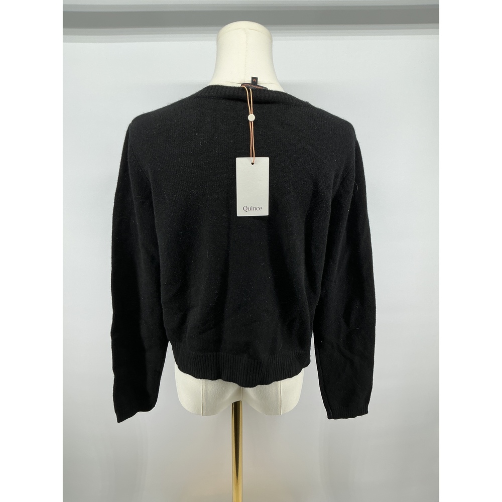 Mongolian Cashmere Cropped Crewneck Cardigan - Picture 3 of 4